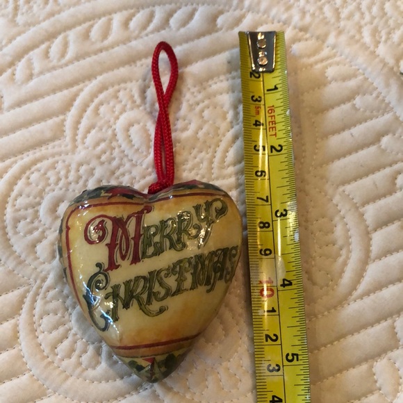 🎄Merry Christmas Small Machete Puffed Heart Christmas Tree Ornament - Picture 7 of 8